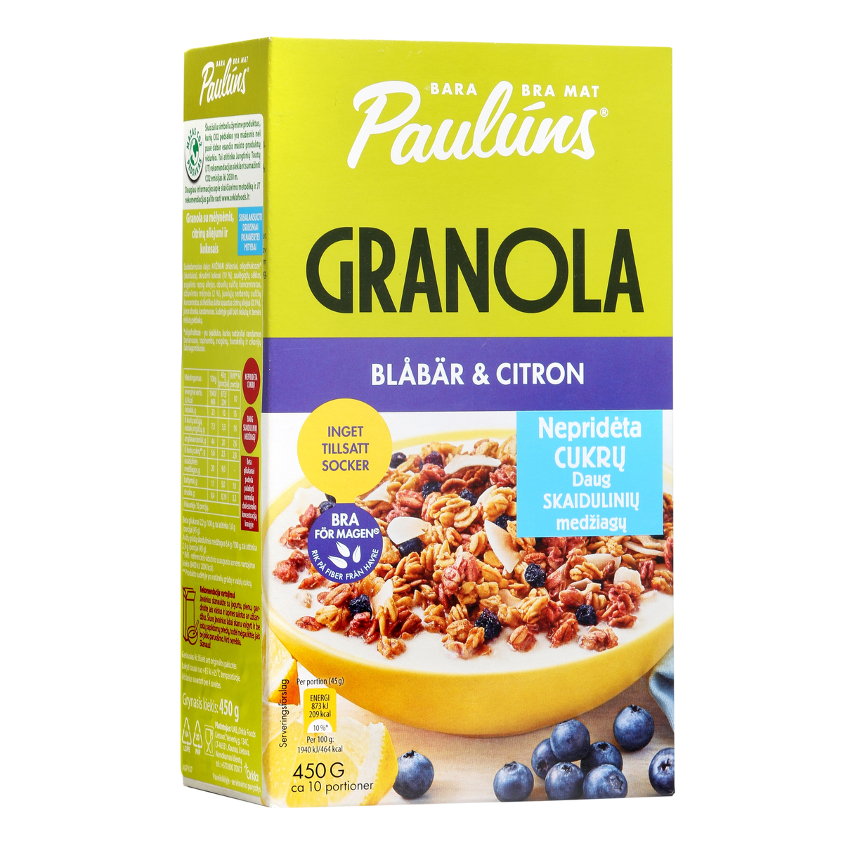 PAULUNS Granola with Blueberries, Lemon Oil & Coconut 450g