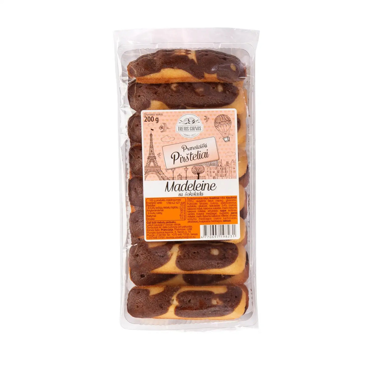 MADELEINE French Fingers Soft Cookies with Chocolate 200g