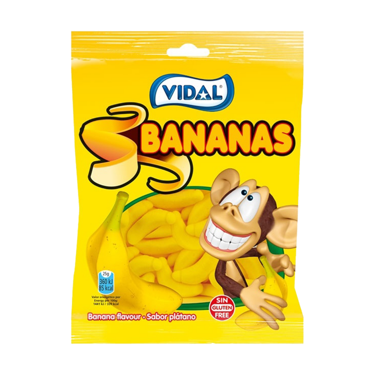 VIDAL BANANAS Gluten Free Banana Flavor Gummi Candies 90g