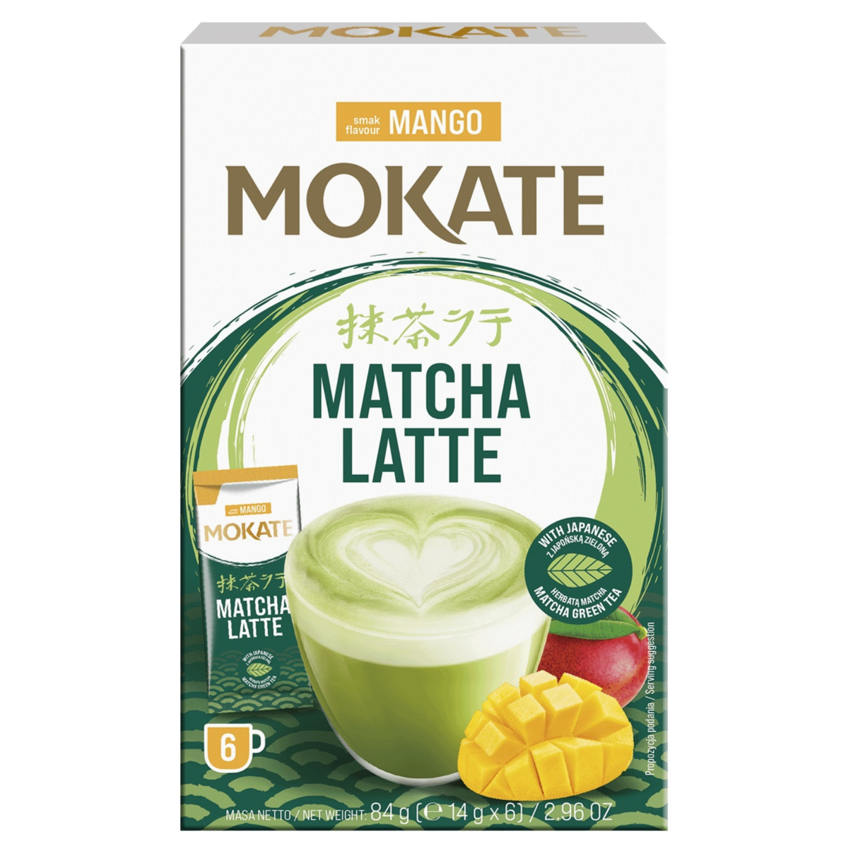 MOKATE Matcha Latte Mango Flavor Green Tea 84g