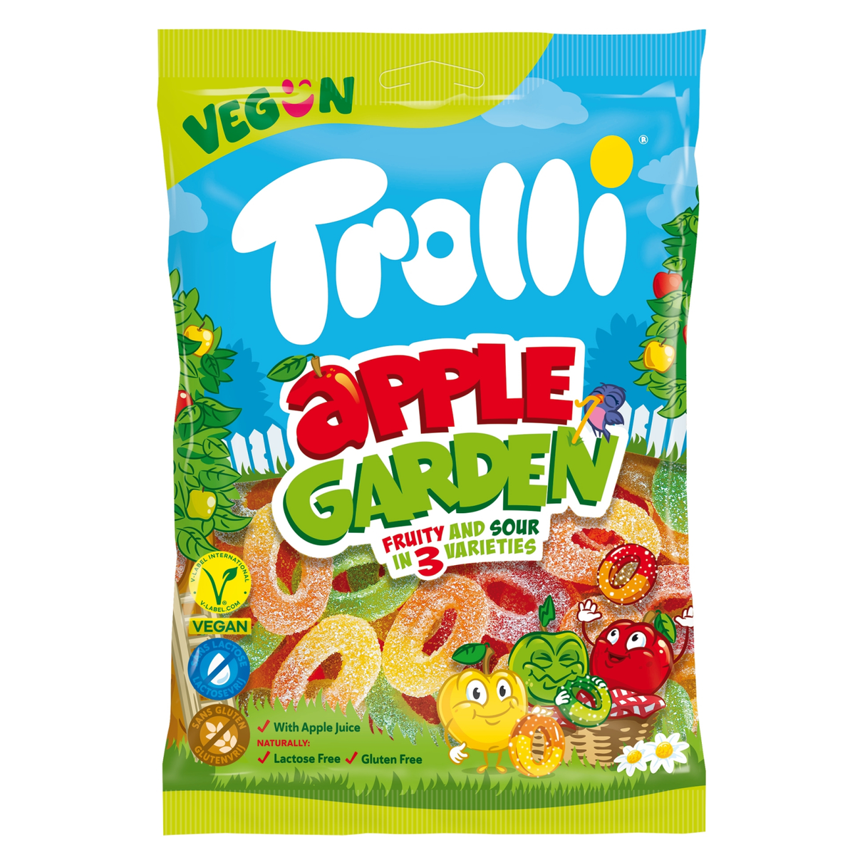 TROLLI APPLE GARDEN Fruity & Sour O-Rings Gummi Candies 8 x 175g