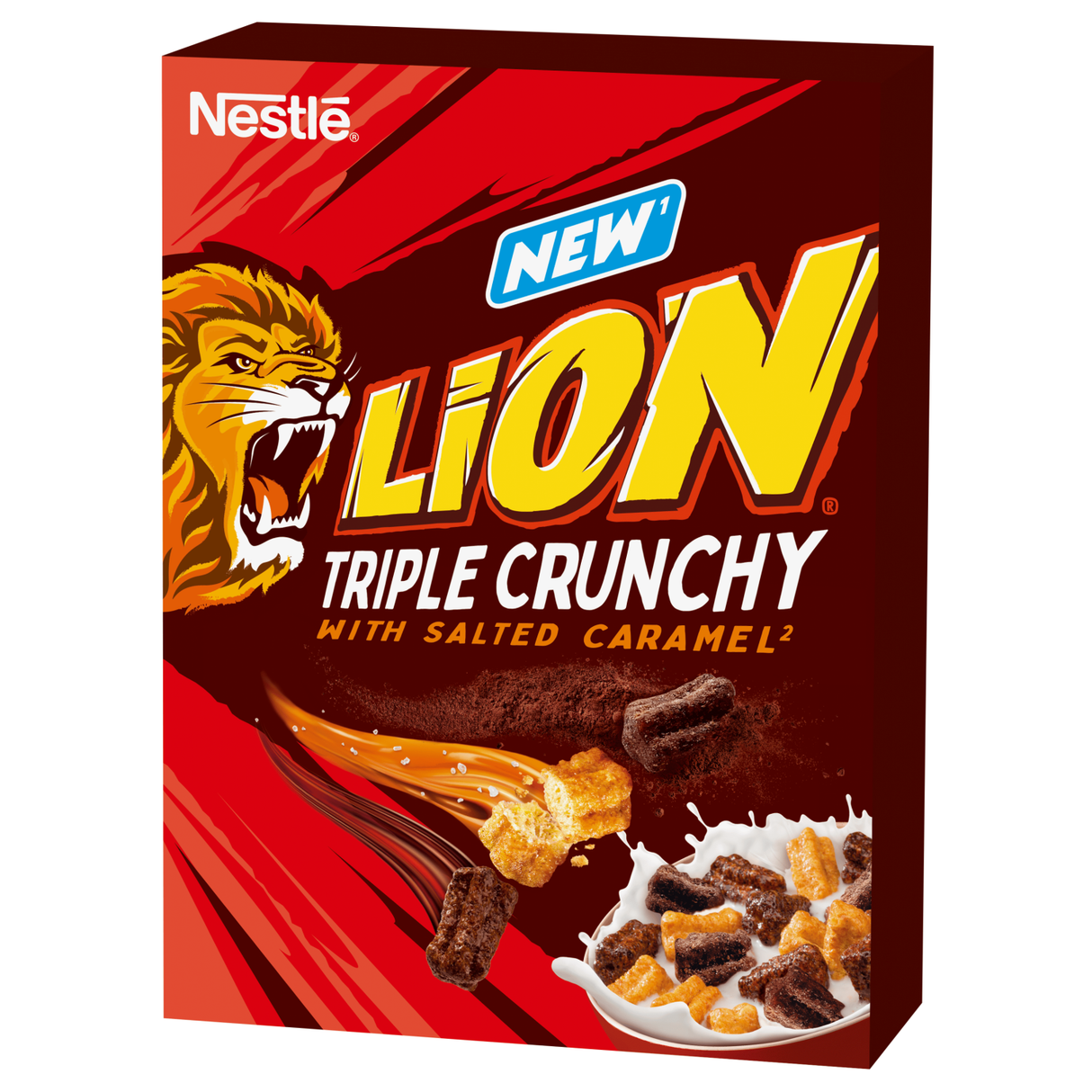 NESTLE LION TRIPLE CRUNCHY Breakfast Cereal with Salted Caramel 300g
