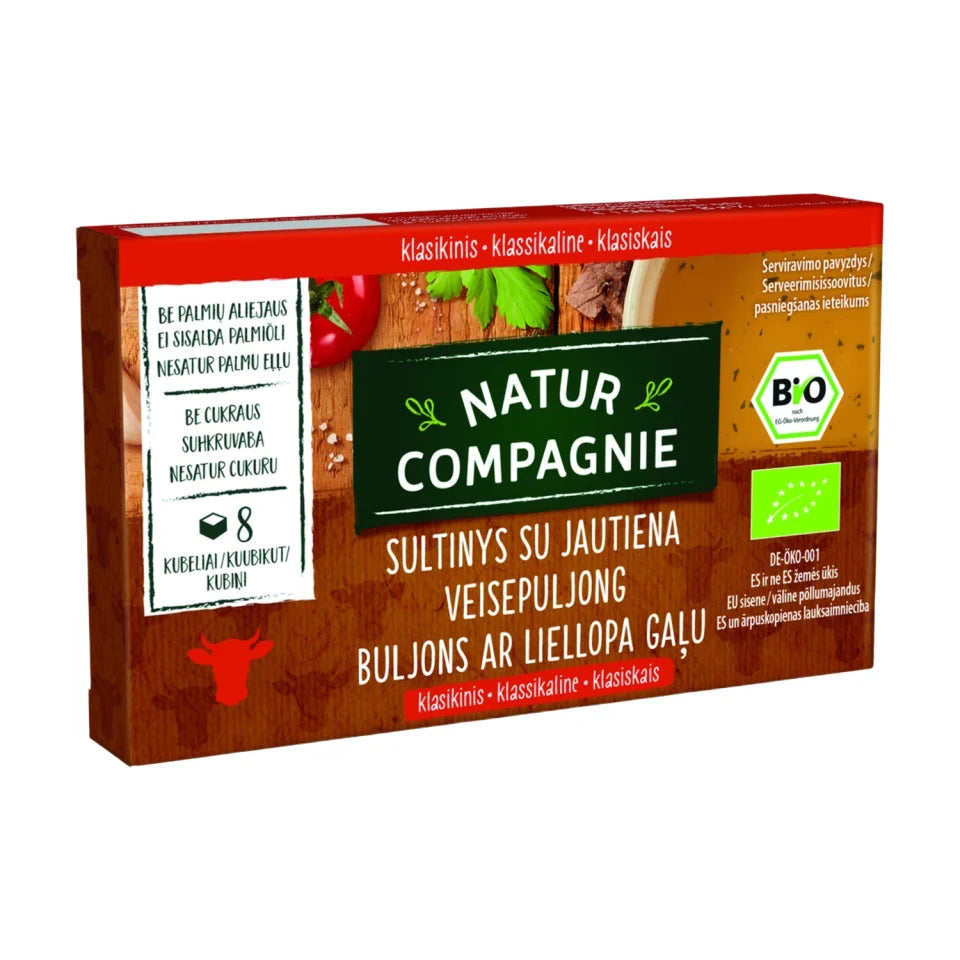 NATUR COMPAGNIE Organic Beef Stock Bouillon Soup Cubes 80g