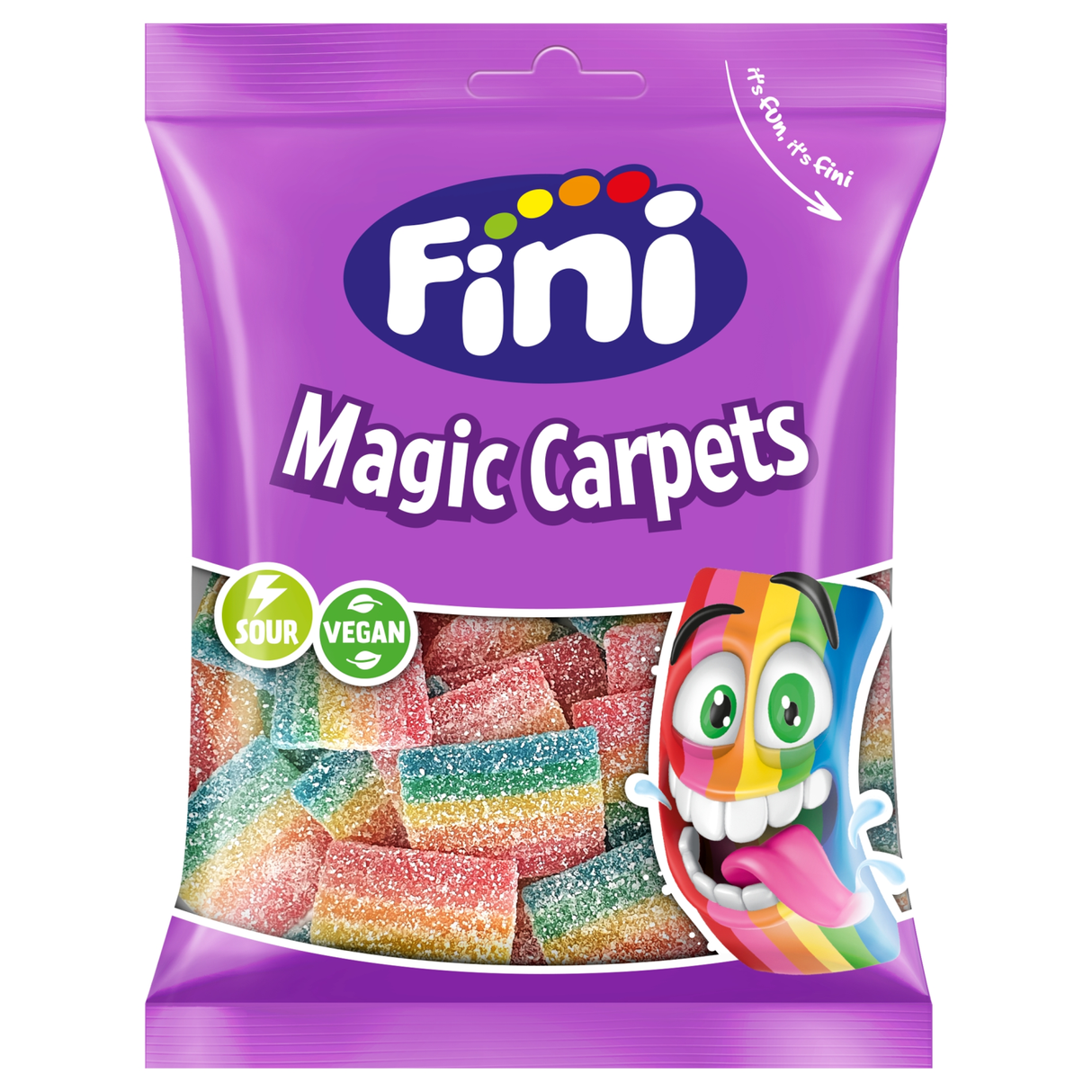 FINI MAGIC CARPETS Sugar Coated Sour Rainbow Gummies 90g 3.1oz