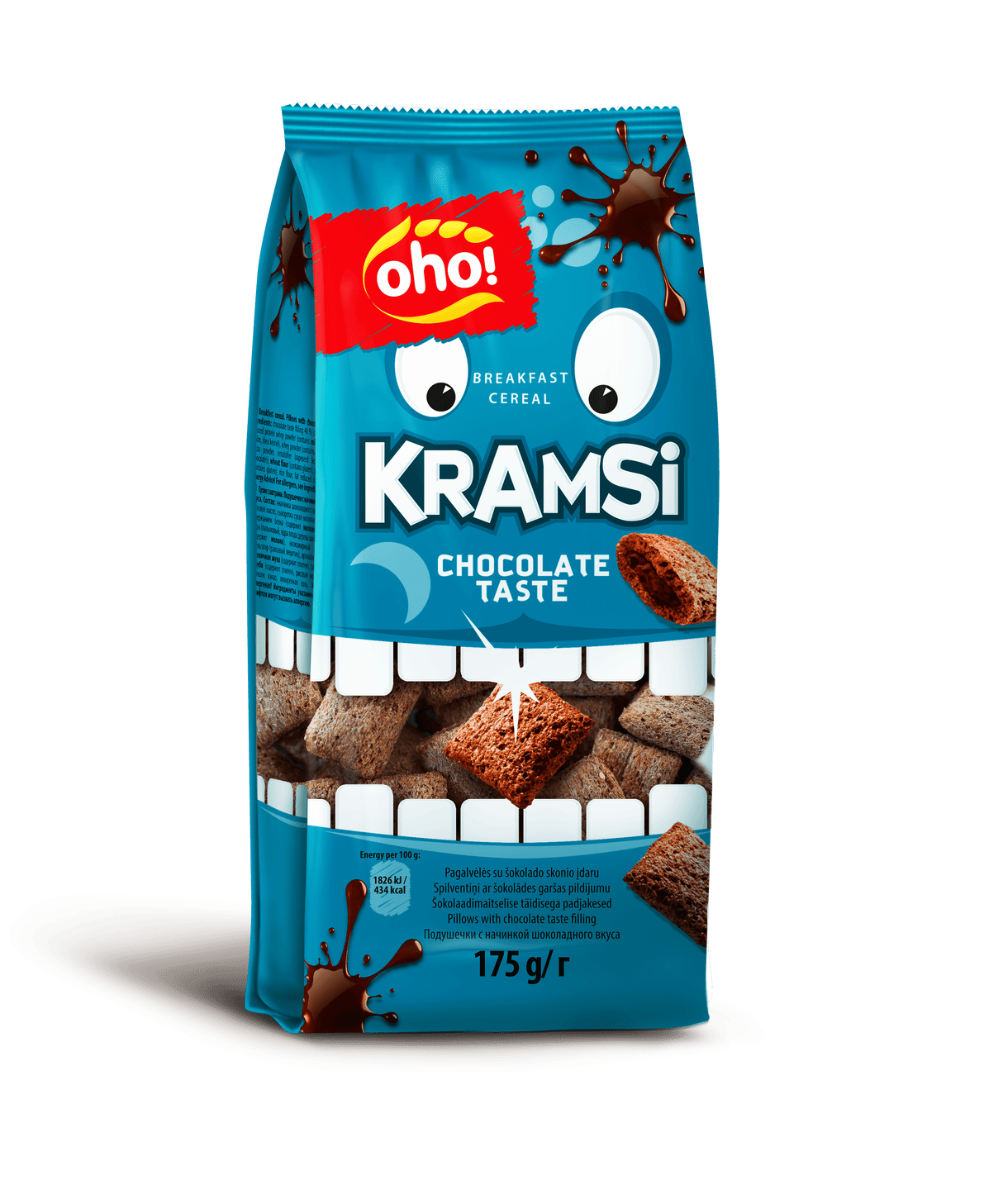 OHO! KRAMSI Breakfast Cereal Chocolate Flavor Pillows 175g
