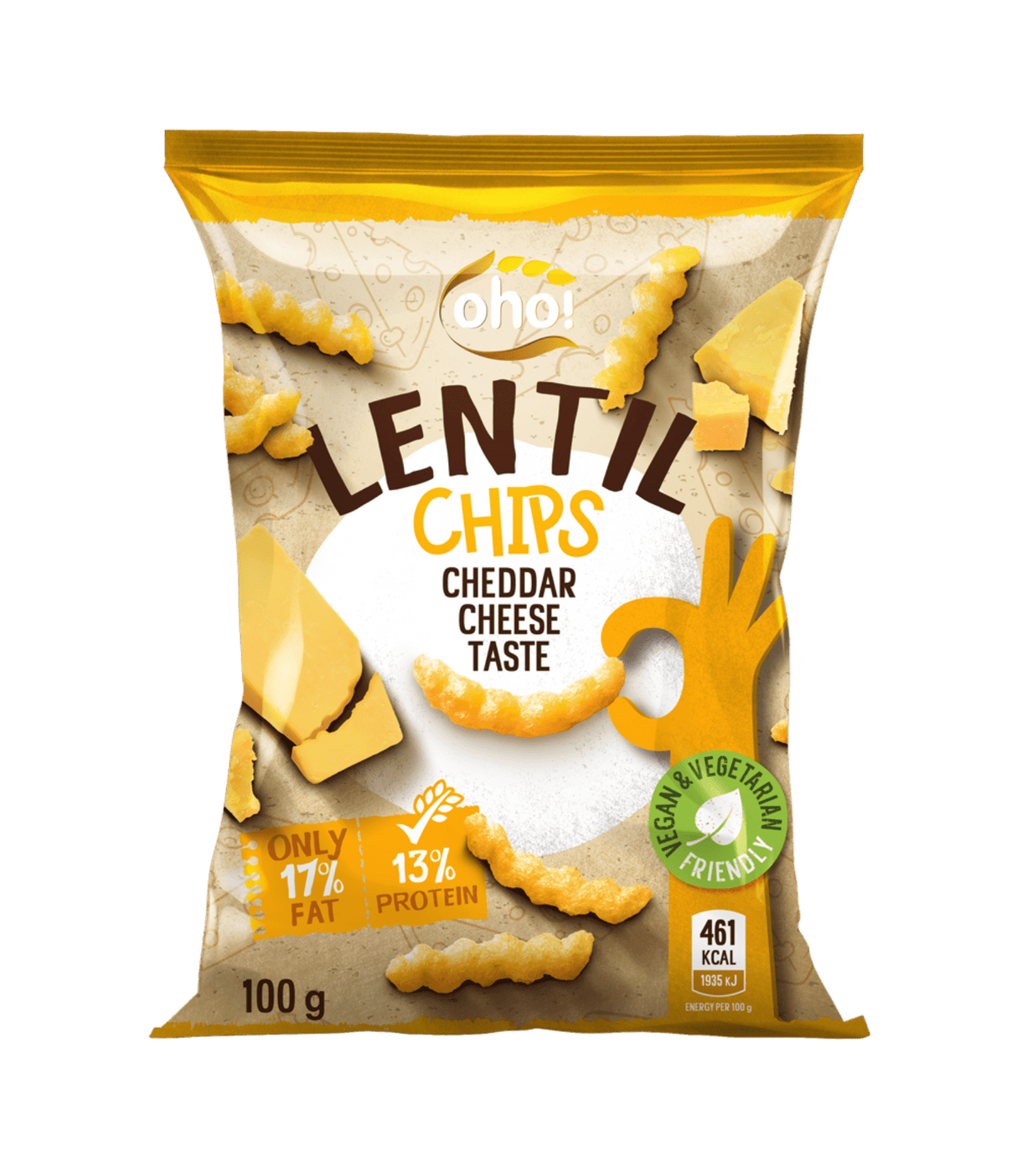 OHO! Lentil Chips Sour Cheddar Cheese Flavor 100g 3.5oz