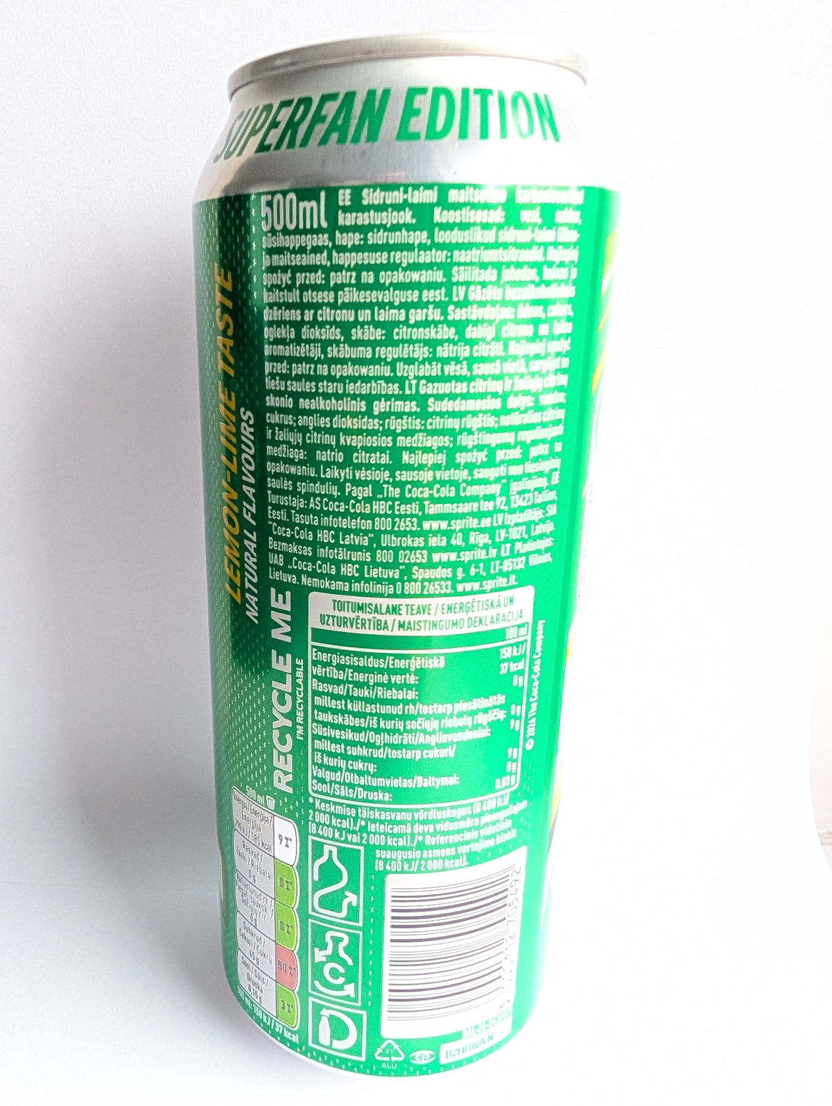 SPRITE EUROLEAGUE SUPERFAN EDITION Lemon Lime Soft Drink Can 500ml