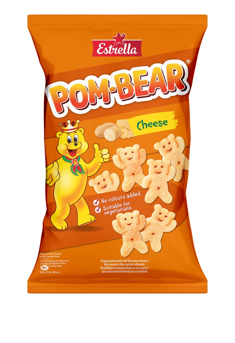 ESTRELLA POM-BEAR Cheese Flavor Puffed Potato Chips 65g