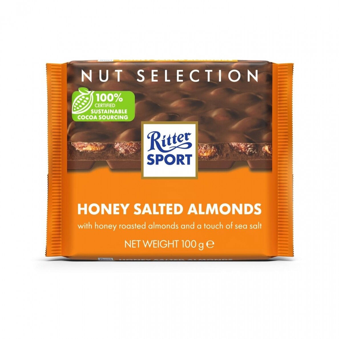 RITTER SPORT Honey Salt Almonds Milk Chocolate Bar 100g