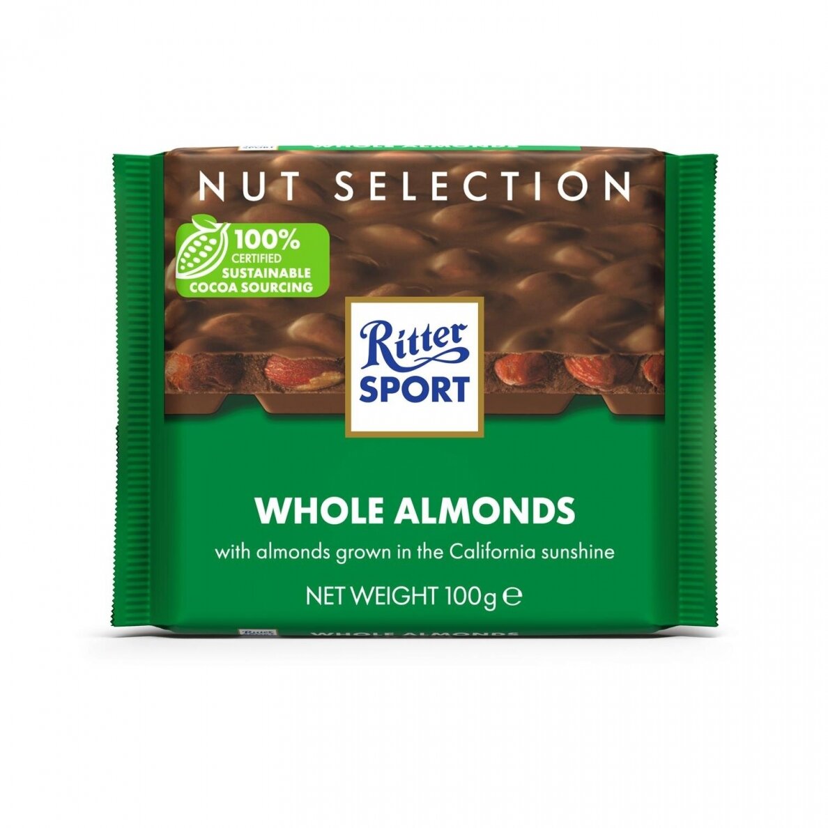 RITTER SPORT Whole Almonds Milk Chocolate Bar 100g