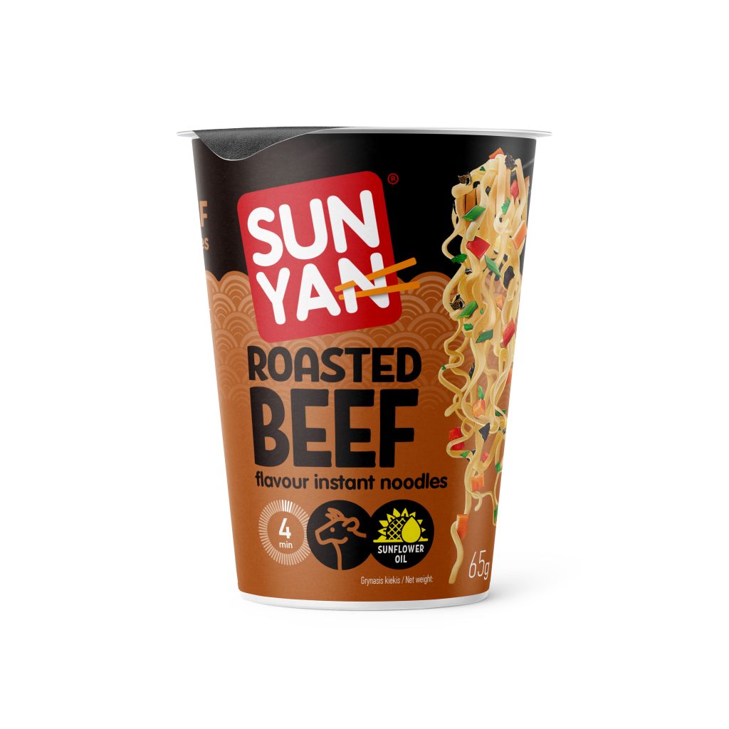 SUN YAN ROASTED BEEF Flavor Instant Ramen 65g