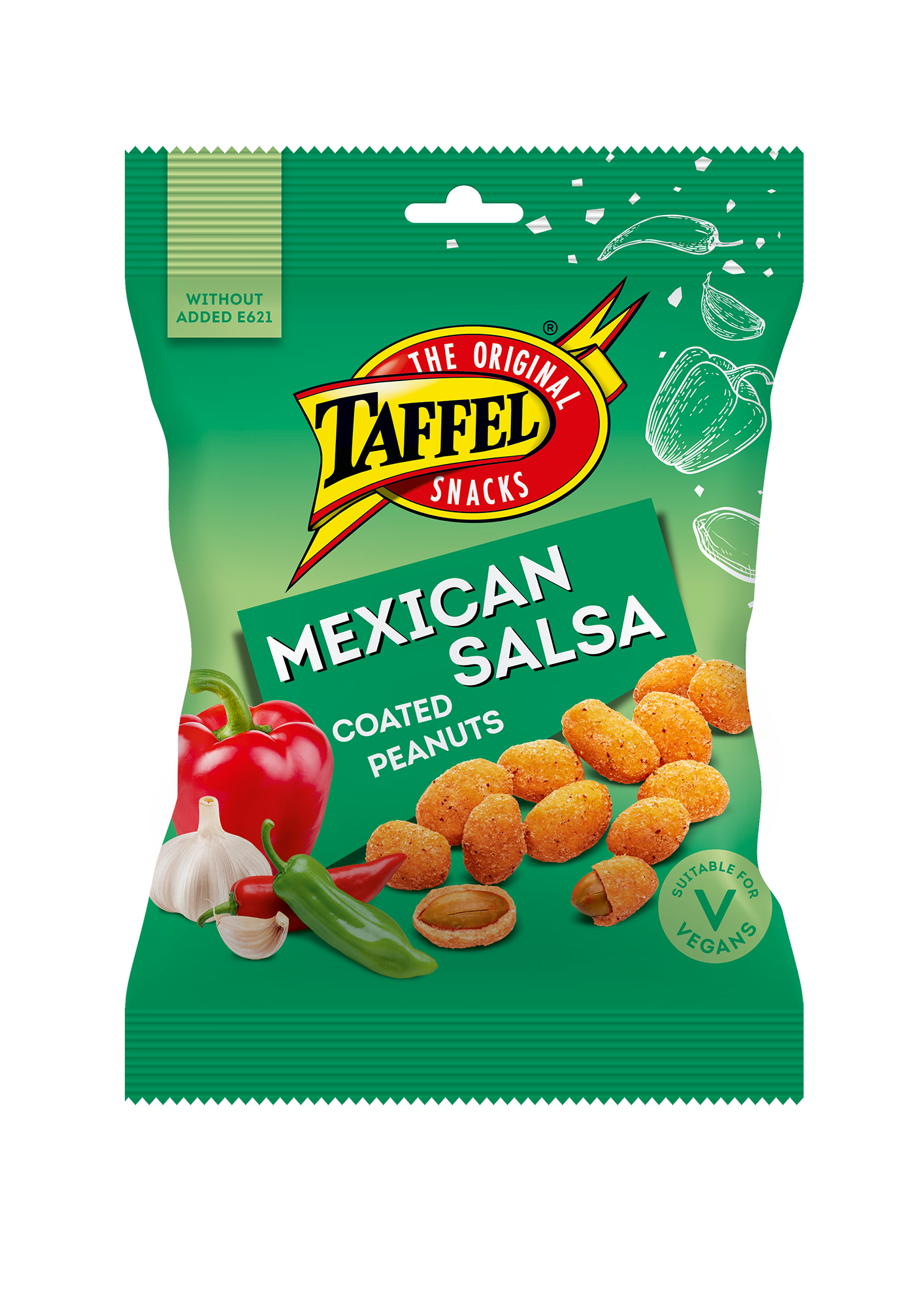 TAFFEL MEXICAN SALSA Flavor Coated Peanuts Snacks 140g 4.9oz