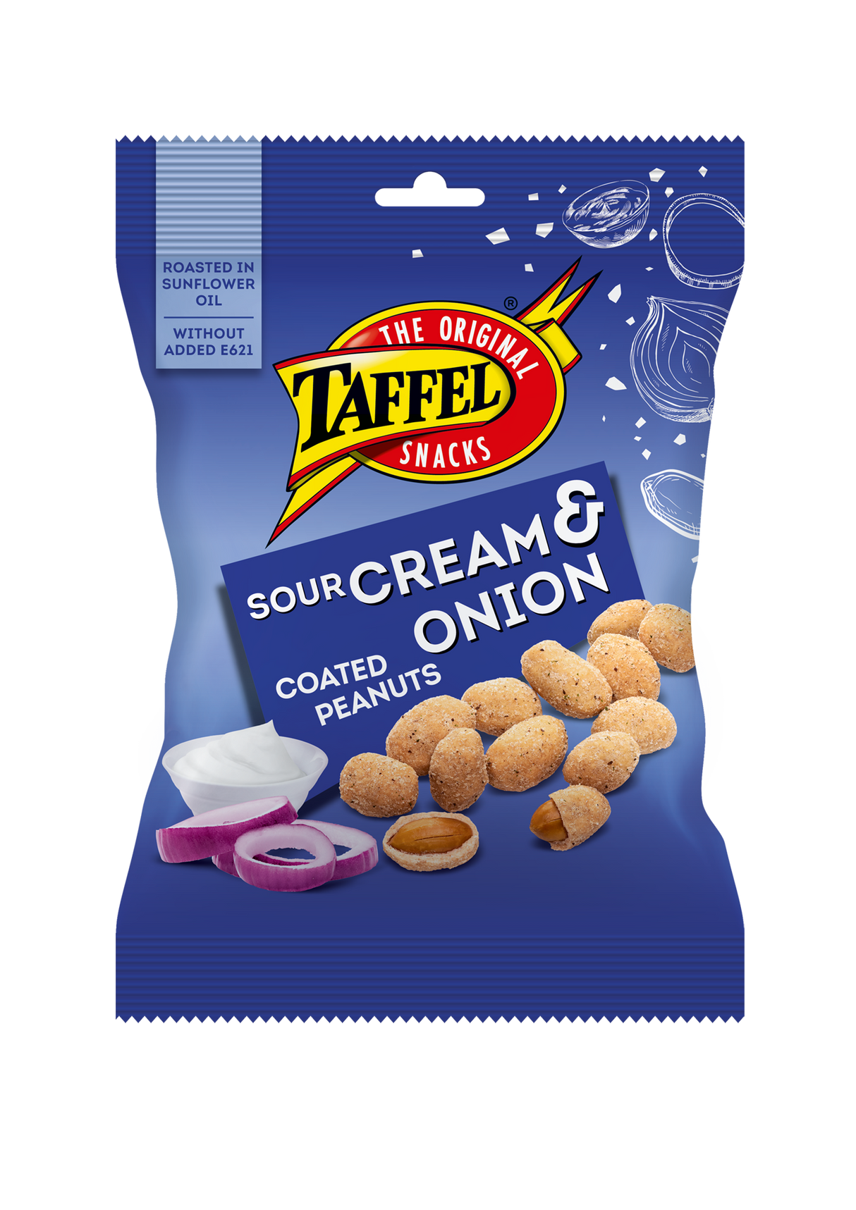 TAFFEL SOUR CREAM & ONION Flavor Coated Peanuts 140g 4.9oz
