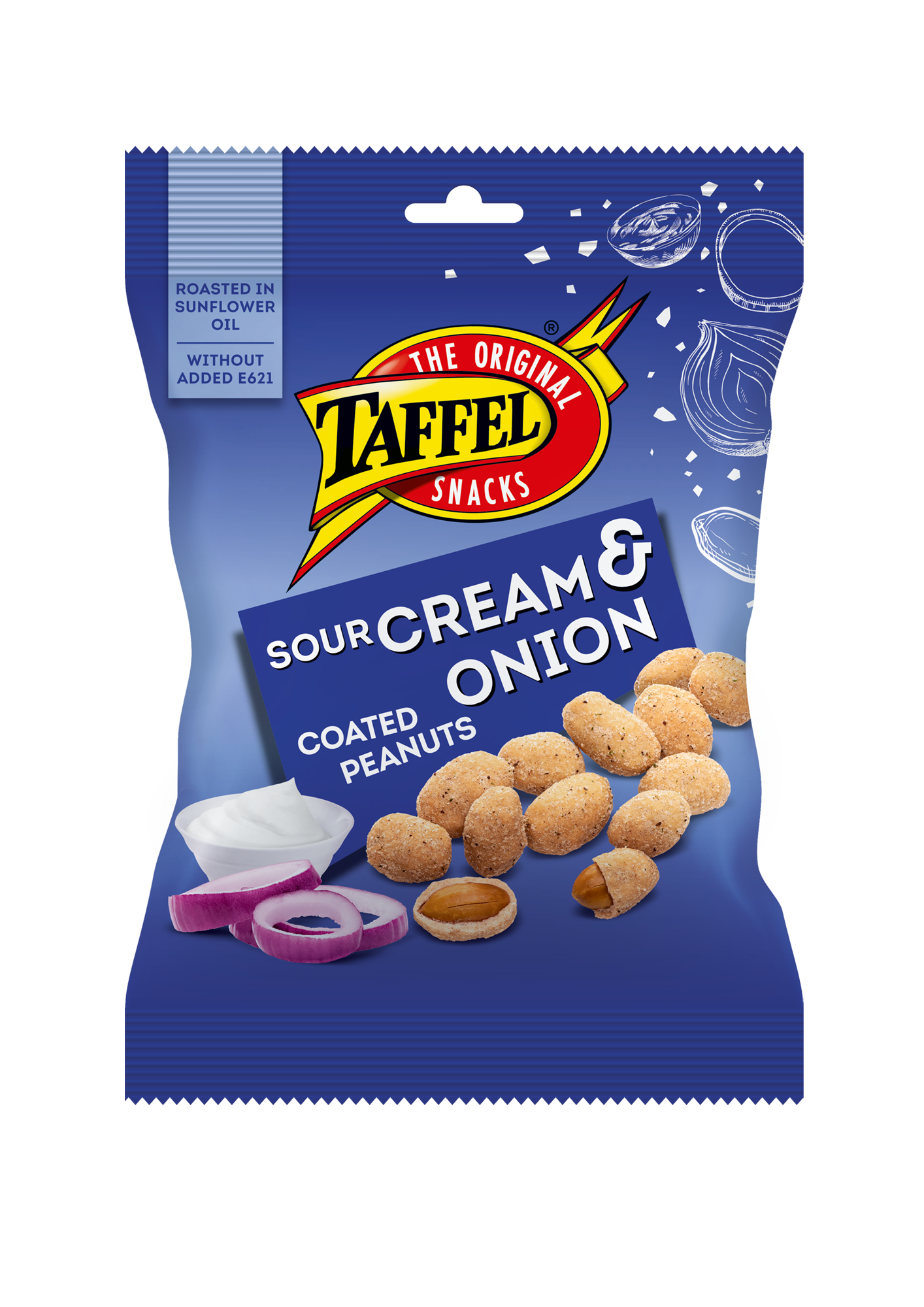 TAFFEL SOUR CREAM & ONION Flavor Coated Peanuts Snacks 140g 4.9oz