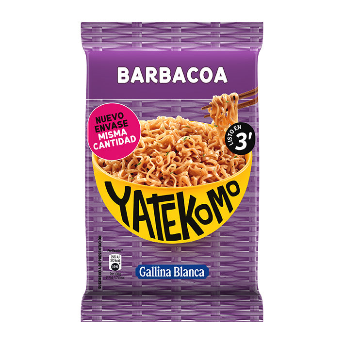 GALLINA BLANCA YATEKOMO BBQ Flavor Instant Ramen Noodle Pack 82g 2.9oz