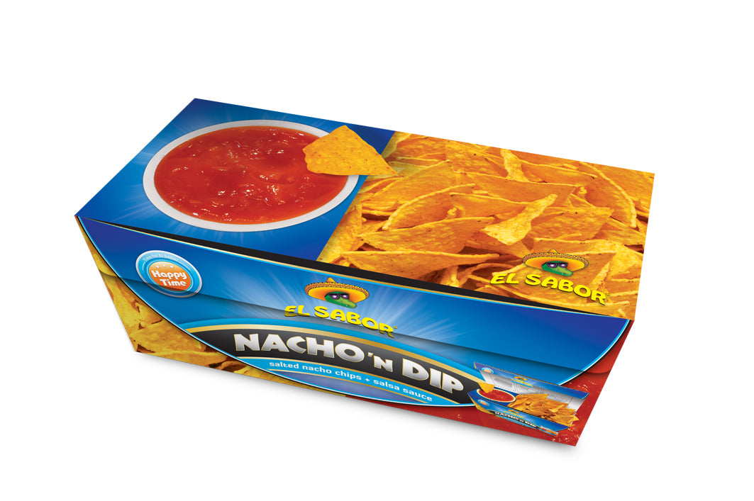 EL SABOR NACHO 'N DIP Tortilla Nacho Chips with Salsa Sauce 175g 6.2oz