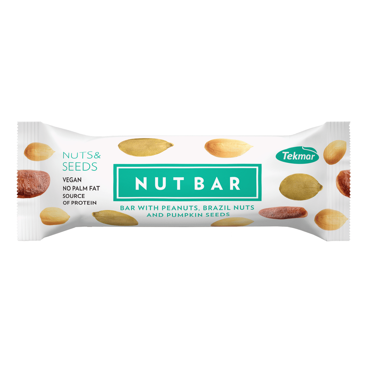 TEKMAR NUT BAR Vegan Cereal Bar with Peanuts, Brazil Nuts & Pumpkin Seeds 40g