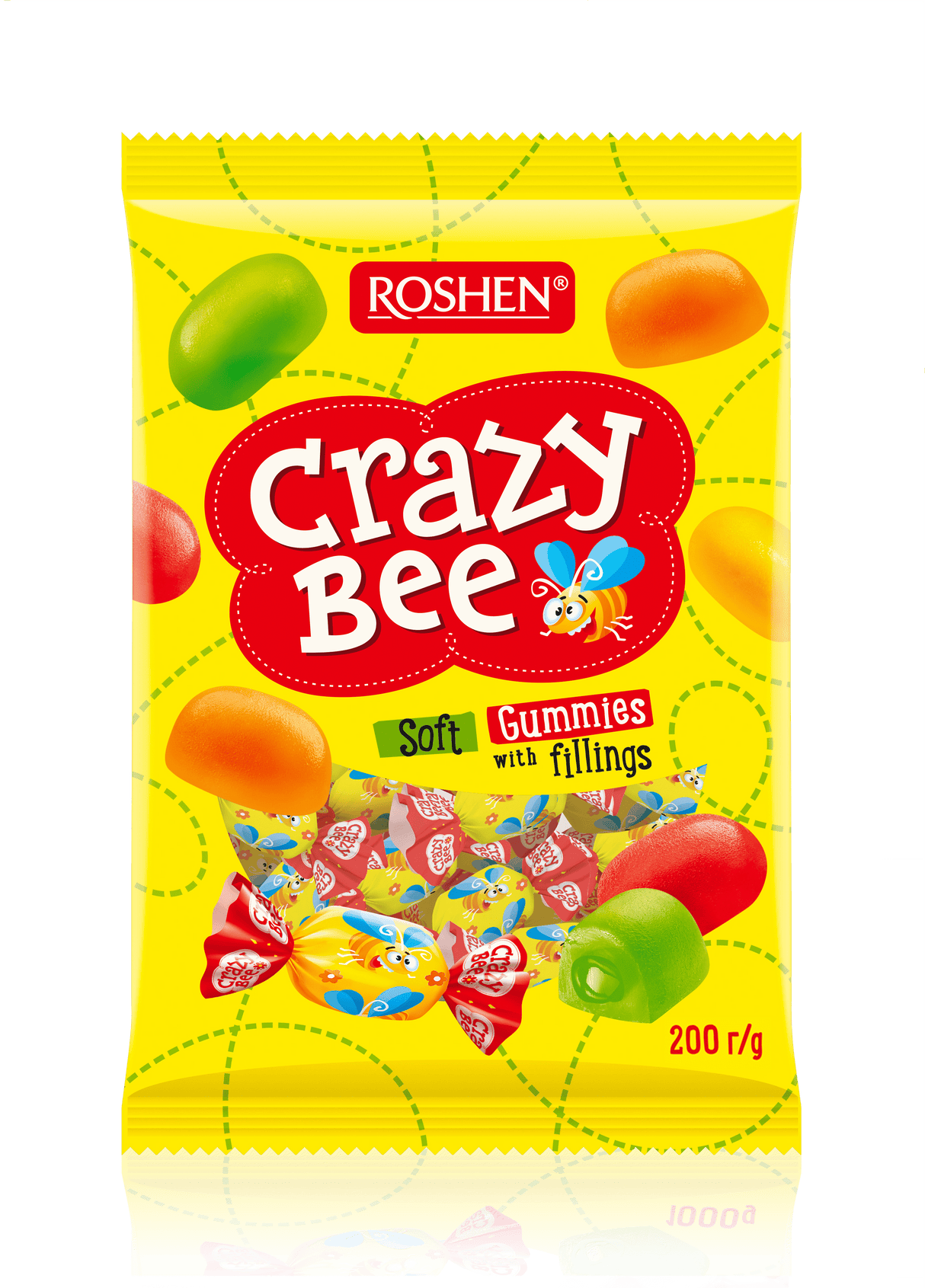 ROSHEN Crazy Bee Soft Gummi Candy with Filling 200g