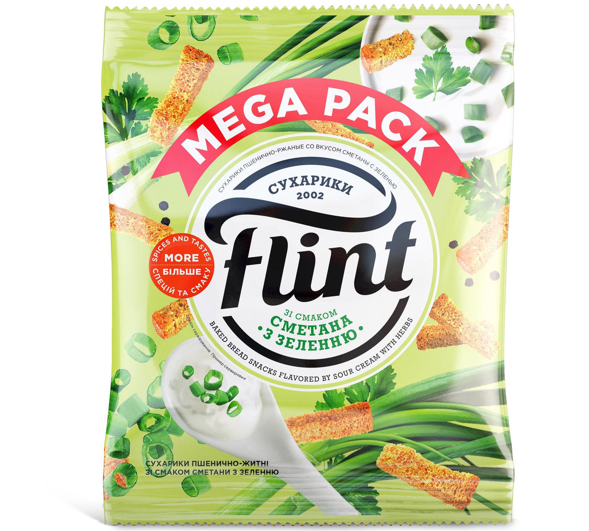 FLINT Sour Cream & Herbs Flavor Baked Bread Crisps 110g 3.9oz