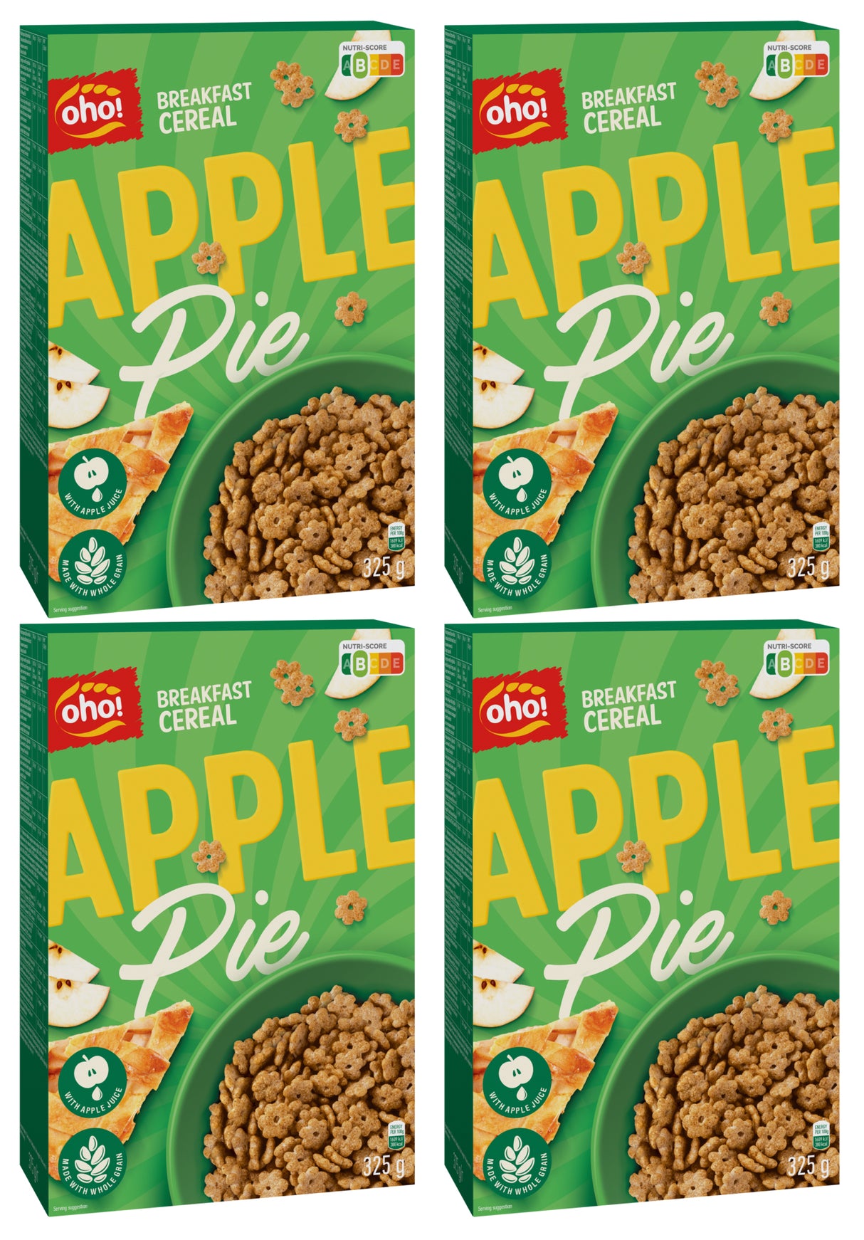 OHO! Apple Pie Flavor Breakfast Cereal 4 x 325g