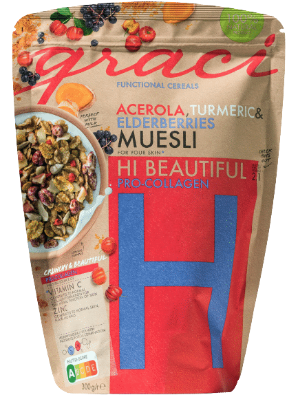 GRACI HI BEAUTIFUL Functional Cereals Muesli with Acerola, Tumeric & Elderberries 300g
