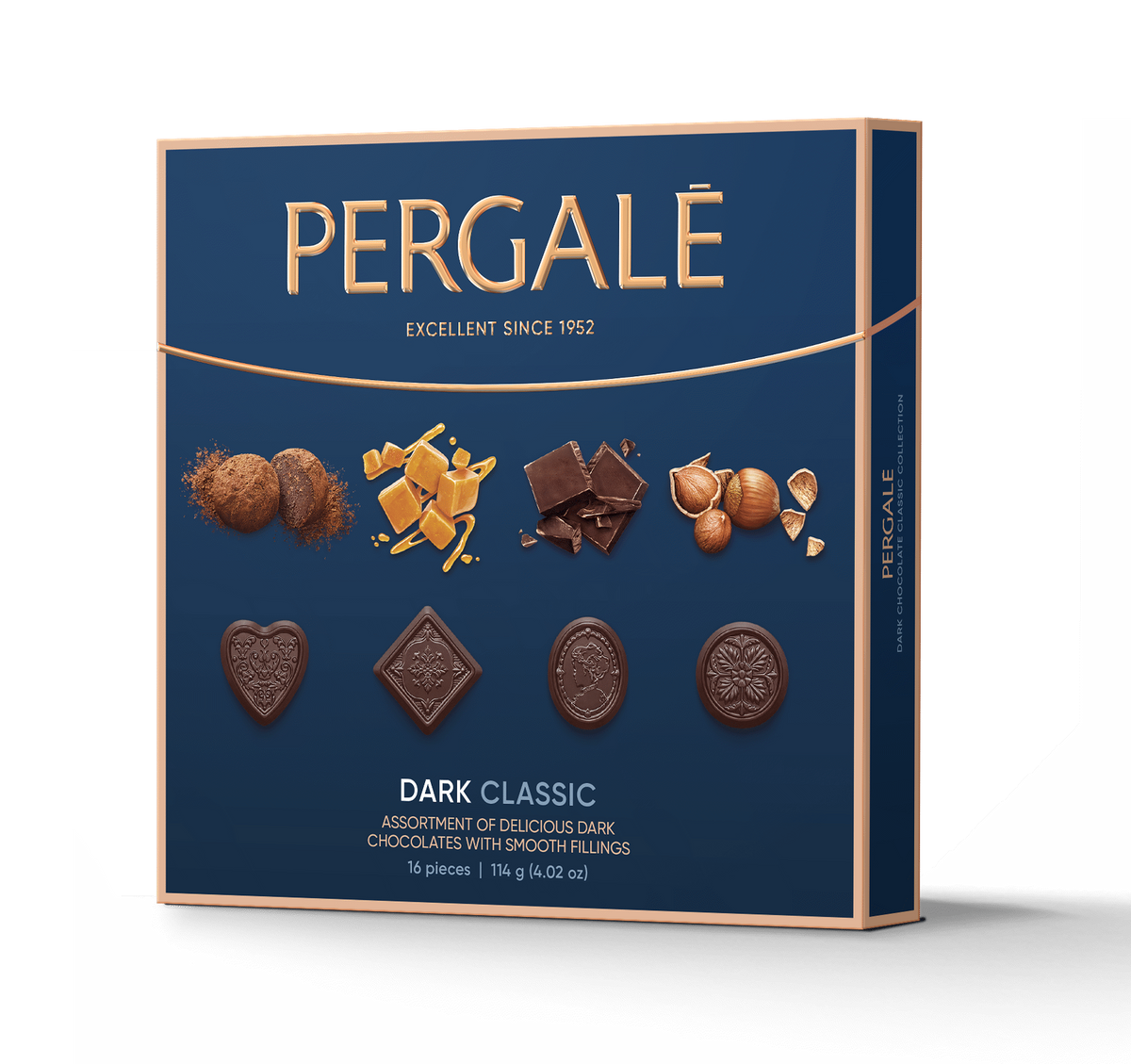 PERGALE DARK CLASSIC Assorted Chocolate Candies with Smooth Filling 114g