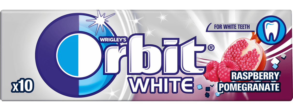 WRIGLEY'S ORBIT WHITE RASPBERRY & POMEGRANATE Flavor Sugarfree Chewing Gum 14g
