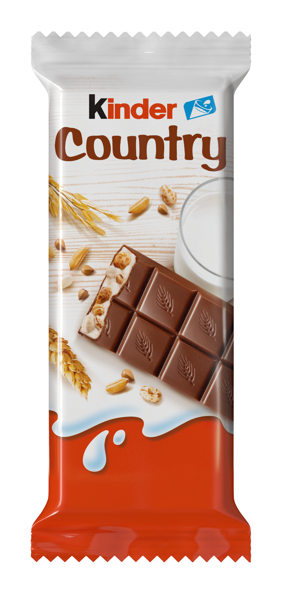 KINDER COUNTRY Puffy Rice & Rich Milk Filling Chocolate Bars 23g 0.81oz