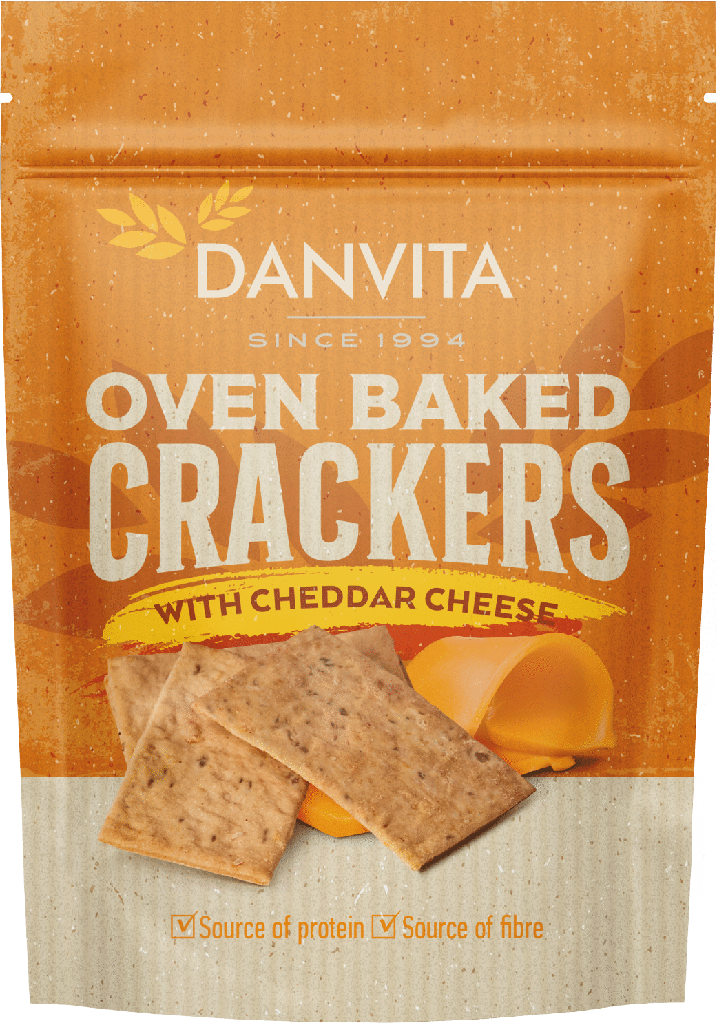 DANVITA Oven Baked Crackers with Cheddar Cheese 100g