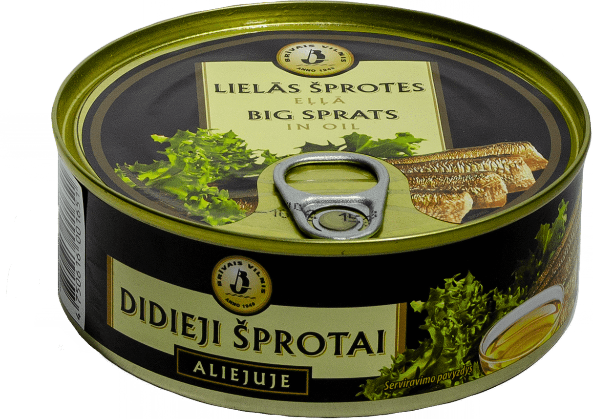 Brivais Vilnis Canned Smoked Big Sprats in Oil 240g