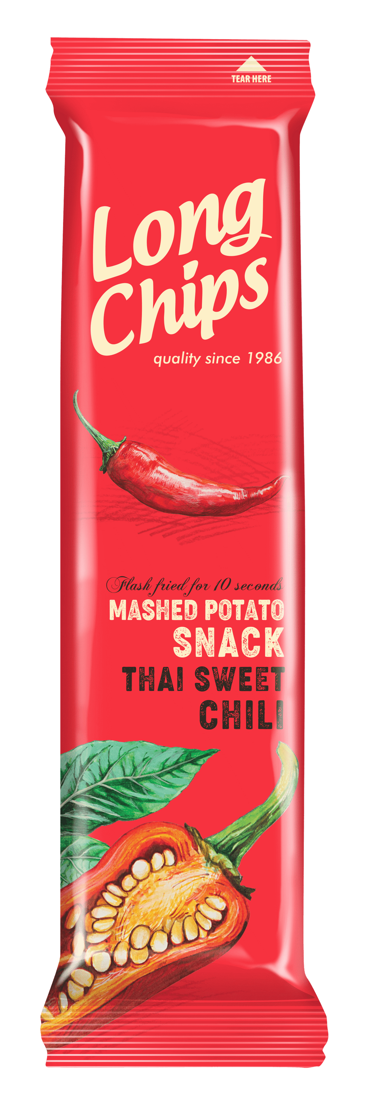 LONG CHIPS THAI SWEET CHILI Flavor Thin Potato Chips 75g 2.65oz