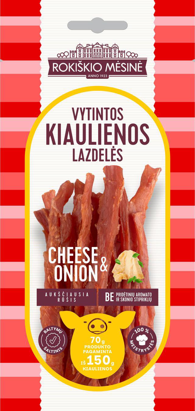 ROKIŠKIO CHEESE & ONION Dried Pork Jerky Sticks 70g