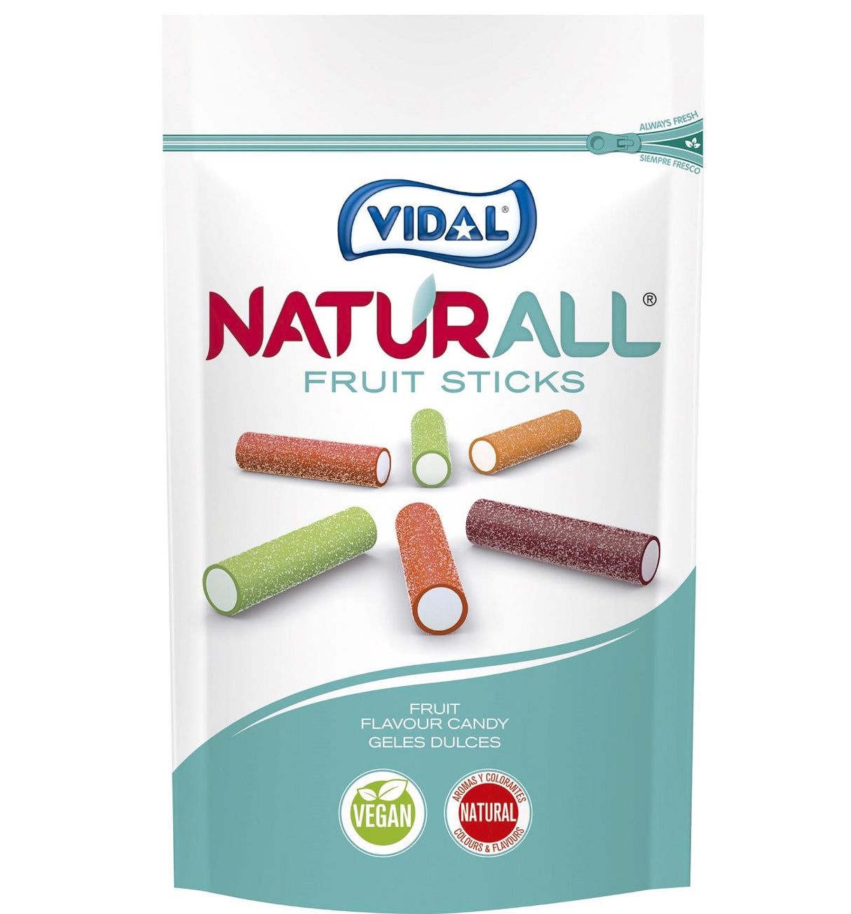 VIDAL NATURALL Fruit Sticks Gummi Candies 8 x 180g