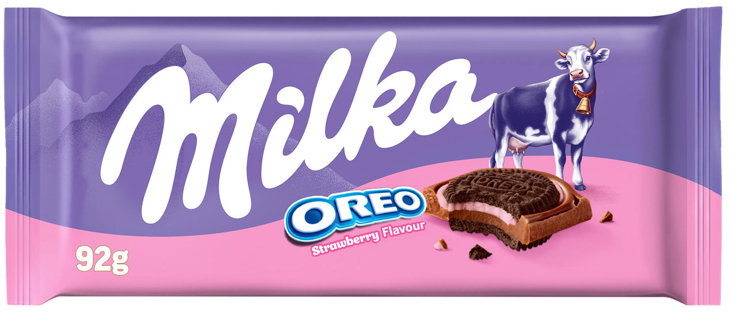 MILKA OREO STRAWBERRY Flavor Alpine Milk Chocolate Bar 92g 3.2oz