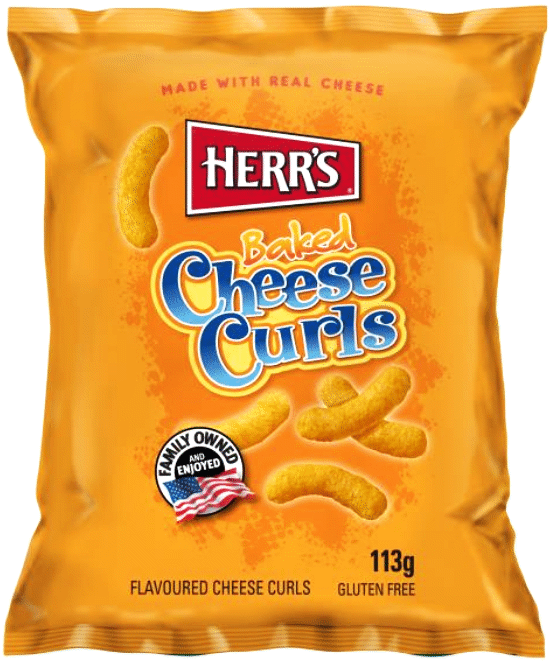 HERR'S BAKED CHEESE Cheese Curls Puffed Snacks 113g