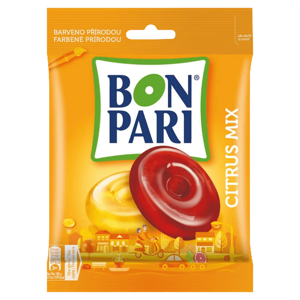 BON PARI CITRUS MIX Fruit Flavor Hard Candies Bonbons 90g 3.2oz
