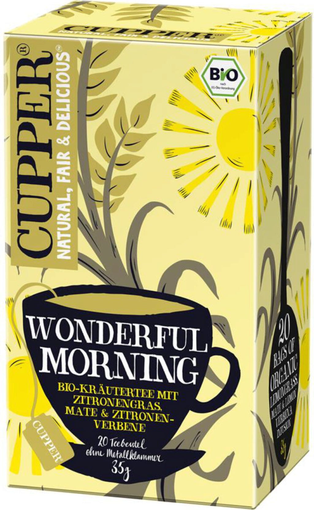 CUPPER WONDERFUL MORNING Organic Herbal Tea with Lemongrass & Matcha 35g