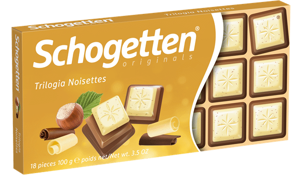 SCHOGETTEN Trilogia Noisettes Flavor Chocolate Bar 100g 3.5oz