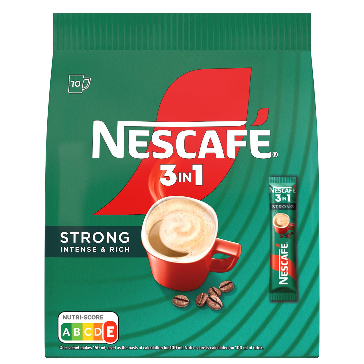 NESCAFE STRONG Intense & Rich 3in1 Instant Coffee Sticks 160g 5.6oz