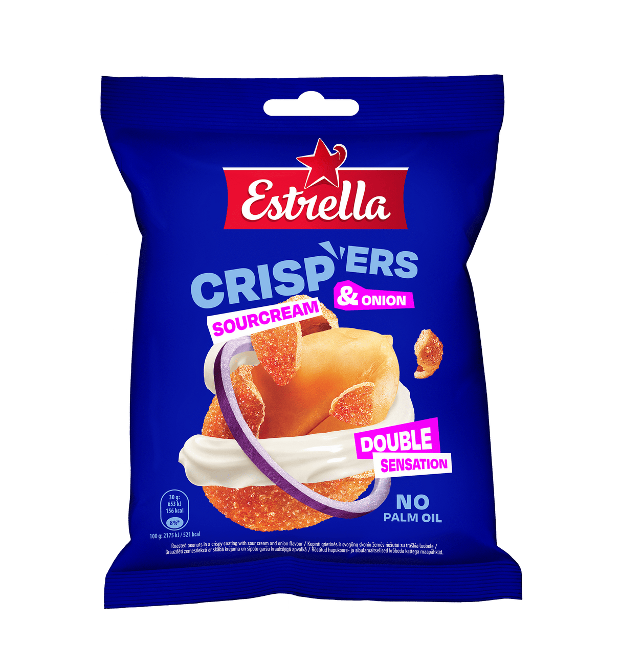 ESTRELLA CRISPERS Sour Cream & Onion Flavor Peanuts in Crunchy Coating 140g