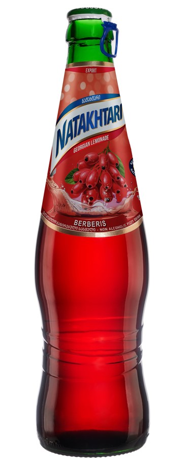NATAKHTARI BARBERRY Flavor Georgian Sparkling Drink Lemonade Glass Bottle 500ml