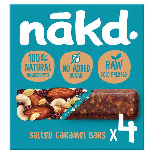 NAKD. Salted Caramel Flavor 100% Natural Cereal Bars 140g