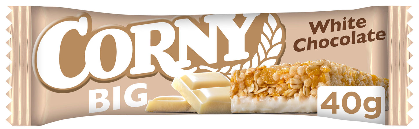 8 CORNY BIG WHITE CHOCOLATE Flavor Healthy Energy Breakfast Cereal Bars 40g