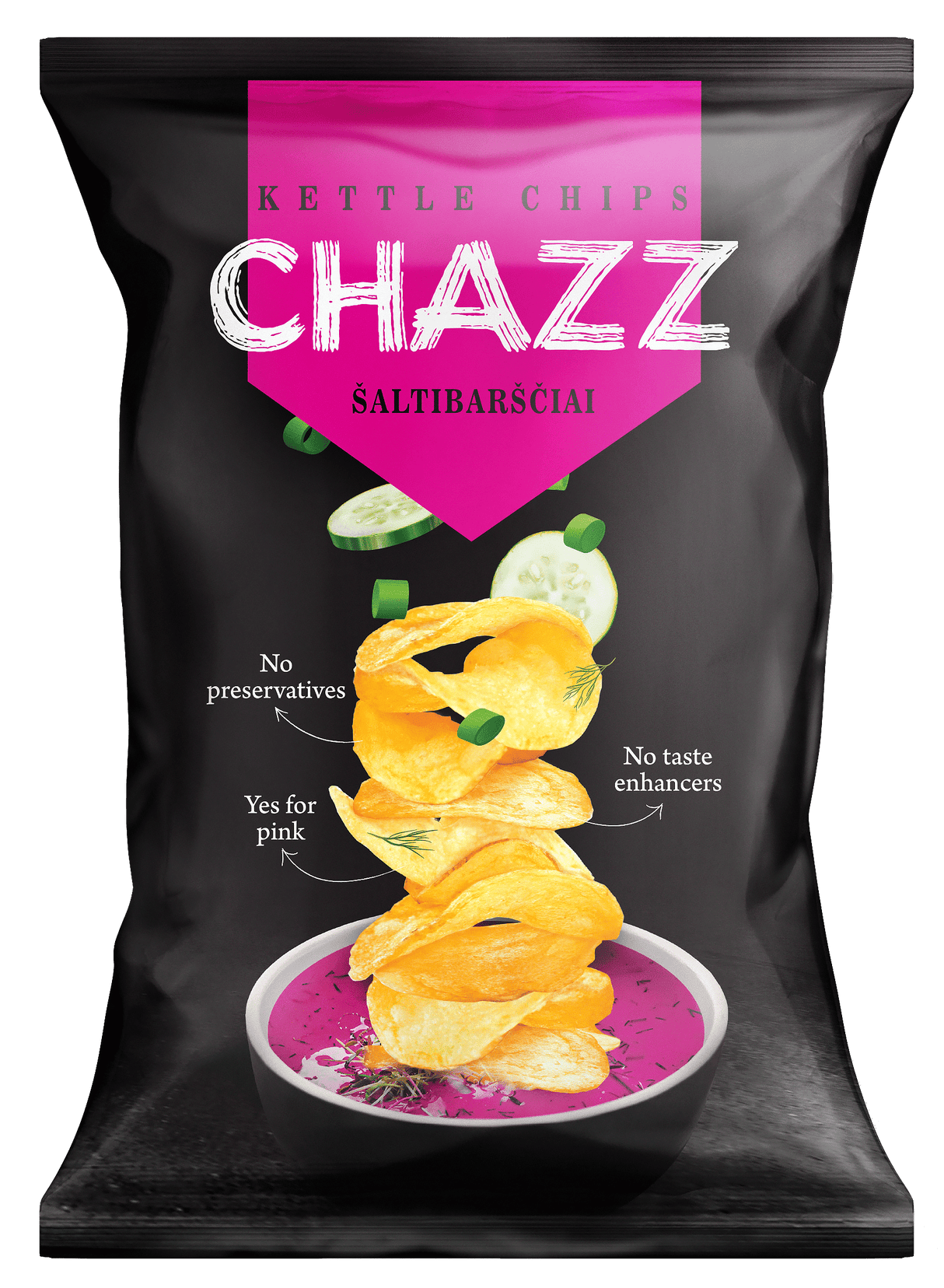CHAZZ PINK SOUP Flavor Kettle Potato Chips 90g 3.1oz