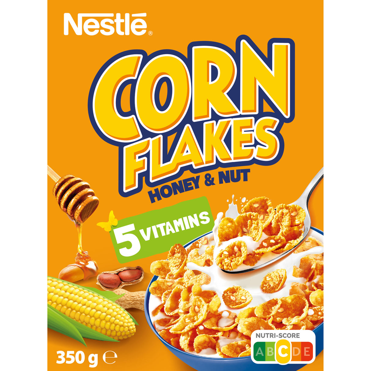 NESTLE CORN FLAKES Honey & Nut Flavor Breakfast Cereal 350g