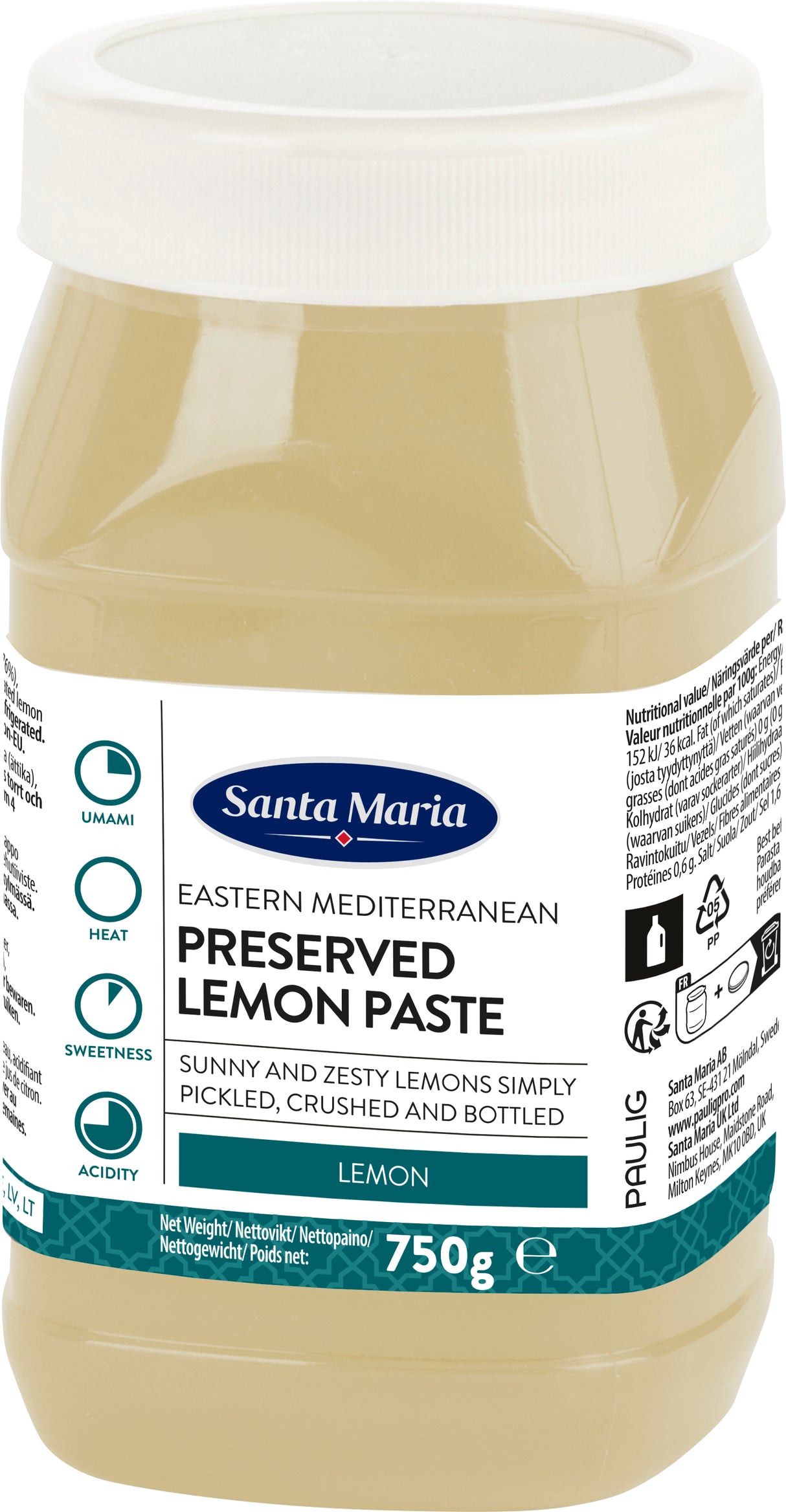 SANTA MARIA PRESERVED LEMON PASTE Sauce 750g 26oz