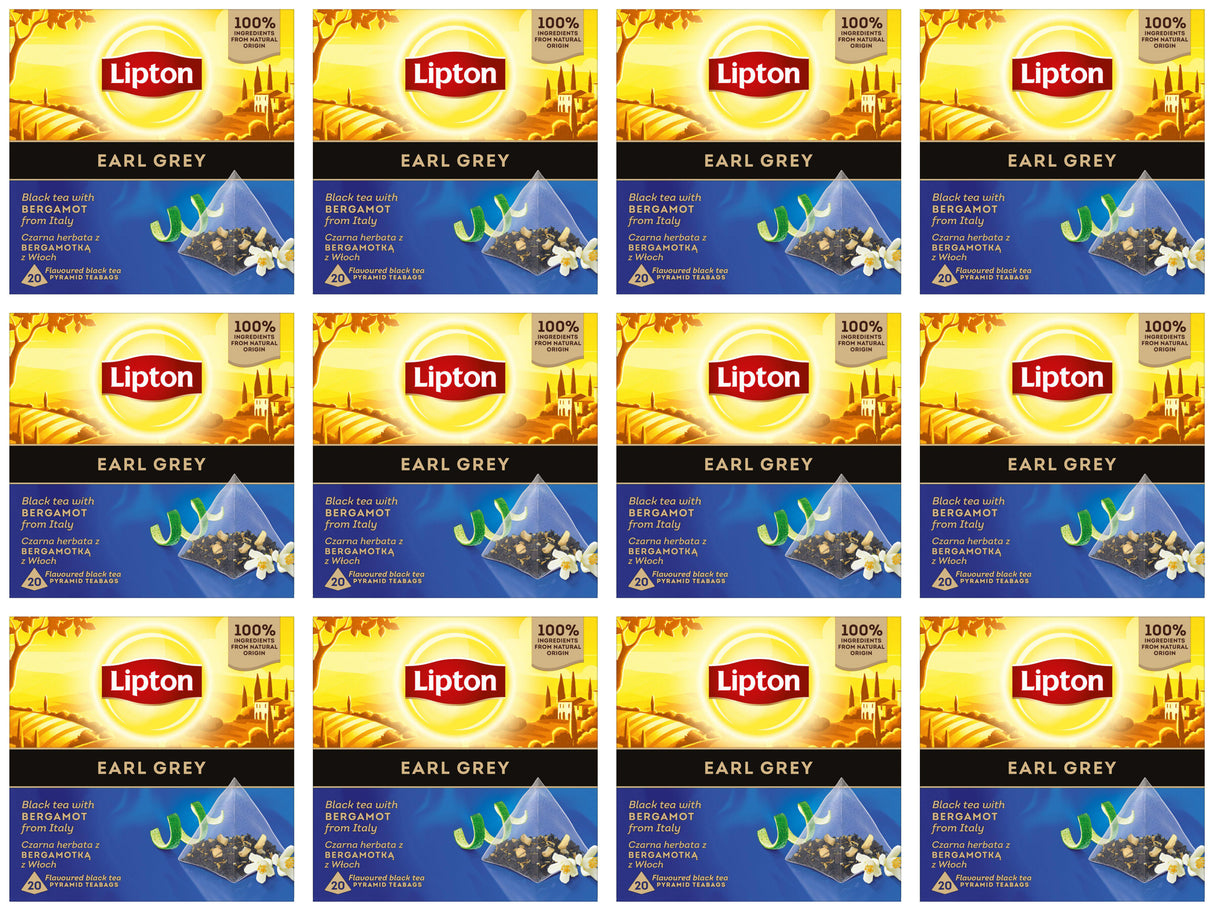 LIPTON EARL GREY Black Tea with Bergamot from Italy 12 x 32g