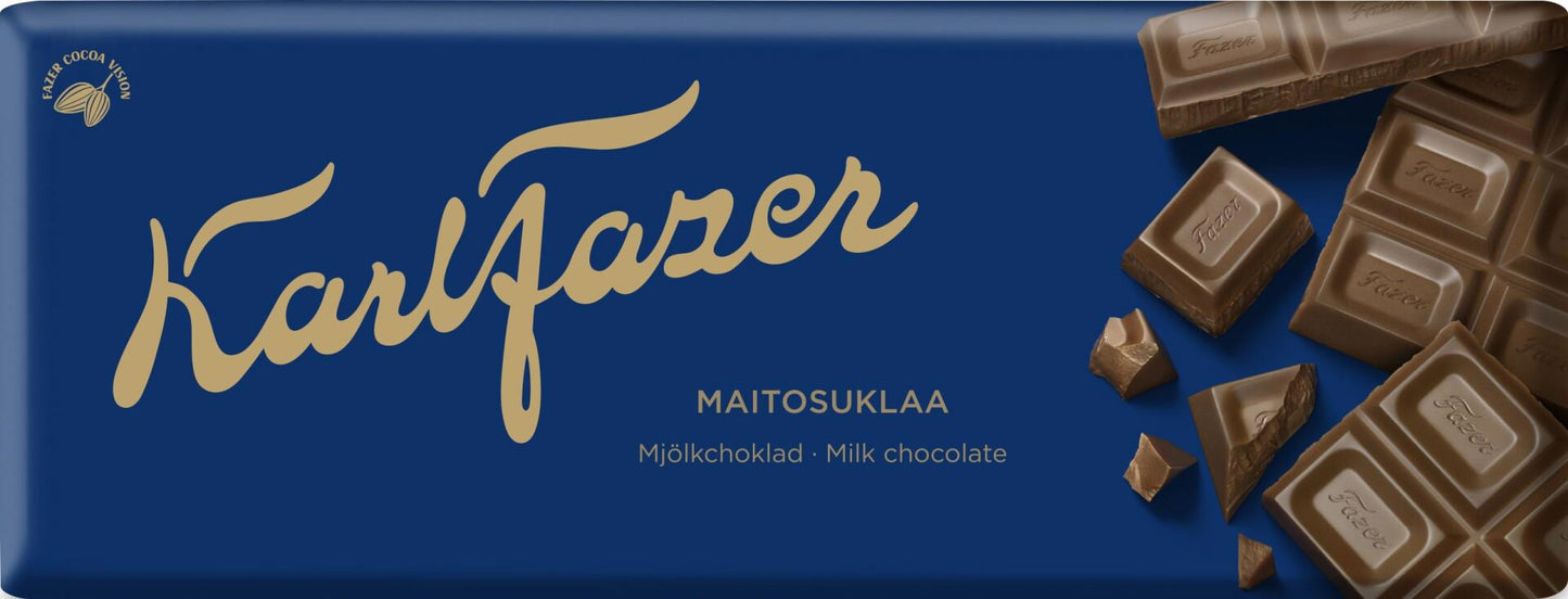 KARL FAZER Milk Chocolate Bar 47% Cocoa 200g 7oz