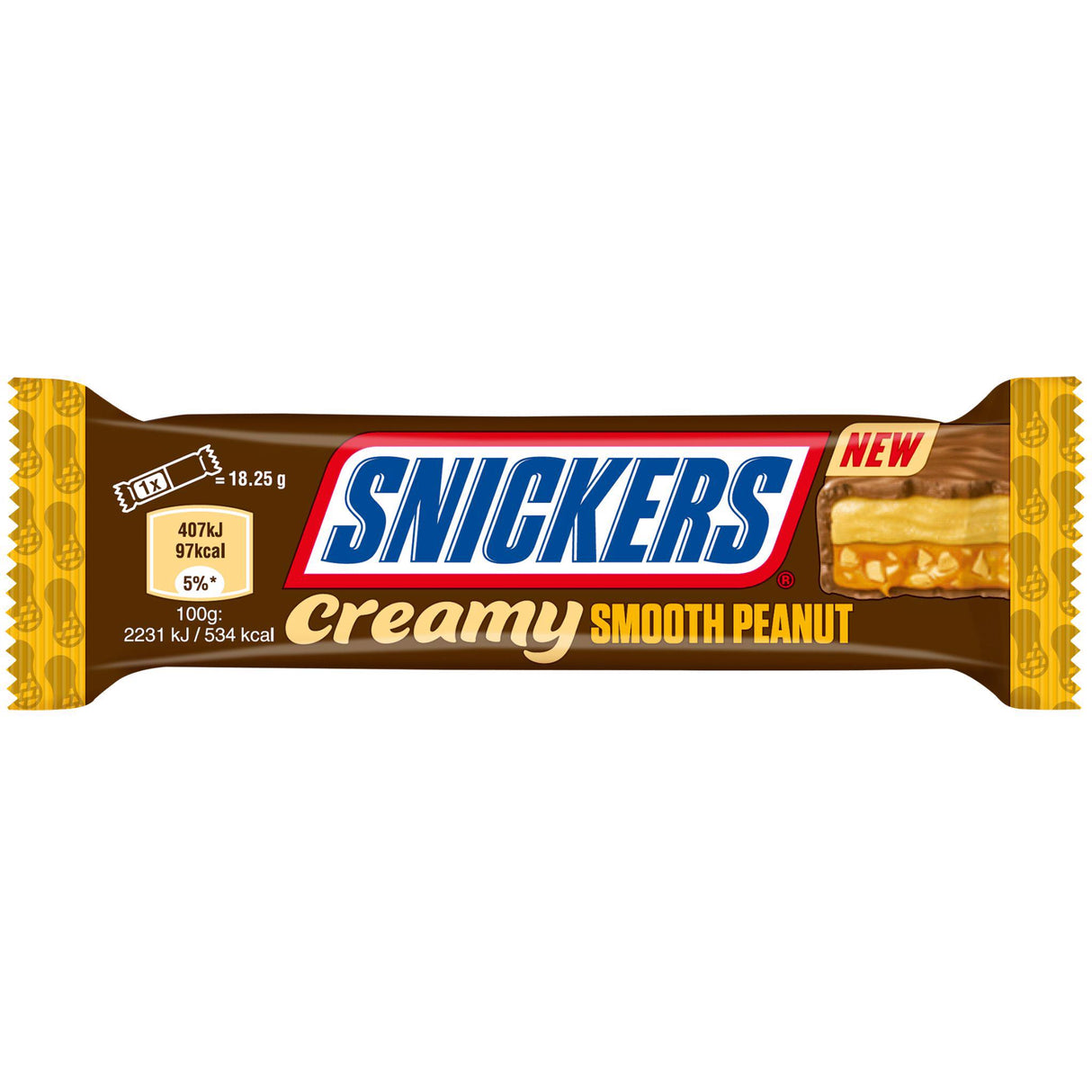 SNICKERS CREAMY SMOOTH PEANUT Flavor Chocolate Bar 36.5g 1.28oz