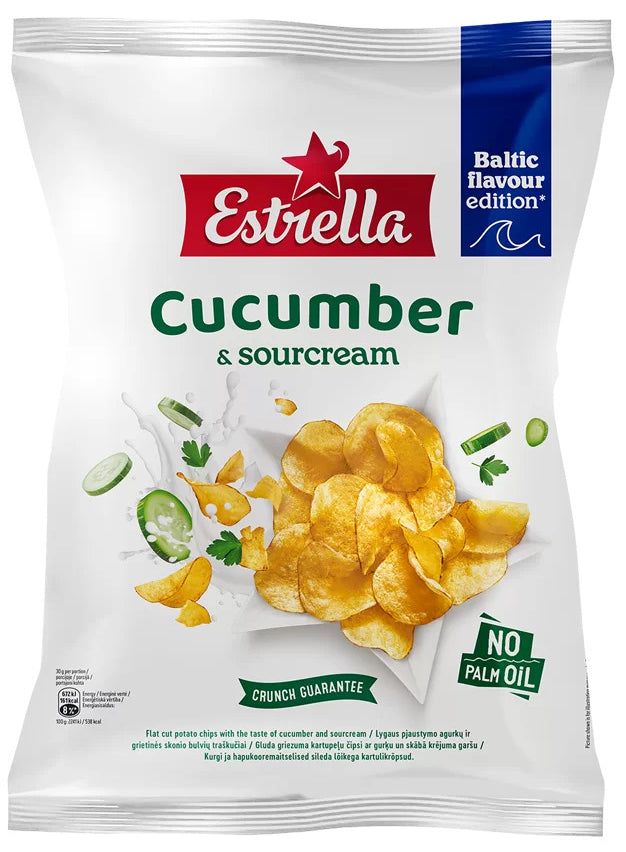 ESTRELLA CUCUMBER & SOUR CREAM Flavor Potato Chips 170g 6oz